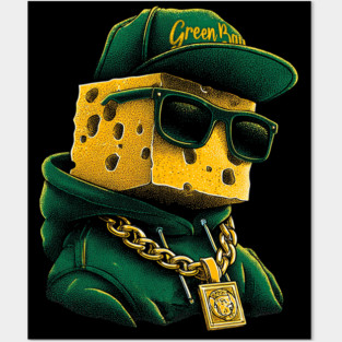 Green Bay Packers Mascot Cheesehead M5638 Posters and Art