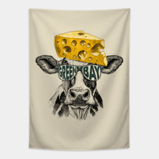 Green Bay Packers Cheesehead Inspired Mascot M5640 Tapestry