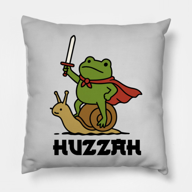 Frog Knight Huzzah Pillow by The WYLD Tribe