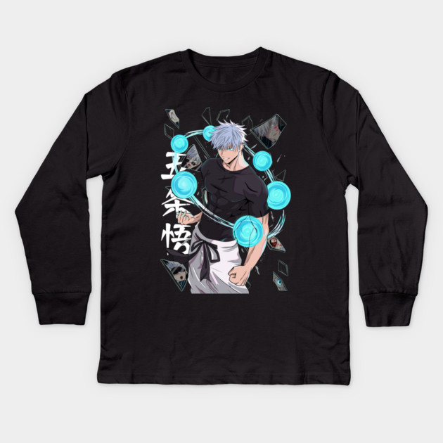 Jujutsu Kaisen Gojo Six Eyes Unleashed Kids Long Sleeve T-Shirt by Otaku Vibes