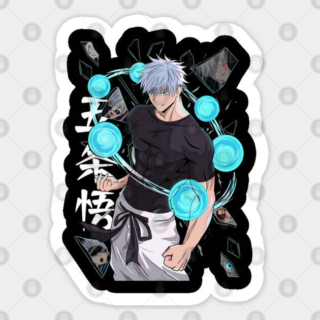 Jujutsu Kaisen Gojo Six Eyes Unleashed Sticker by Otaku Vibes