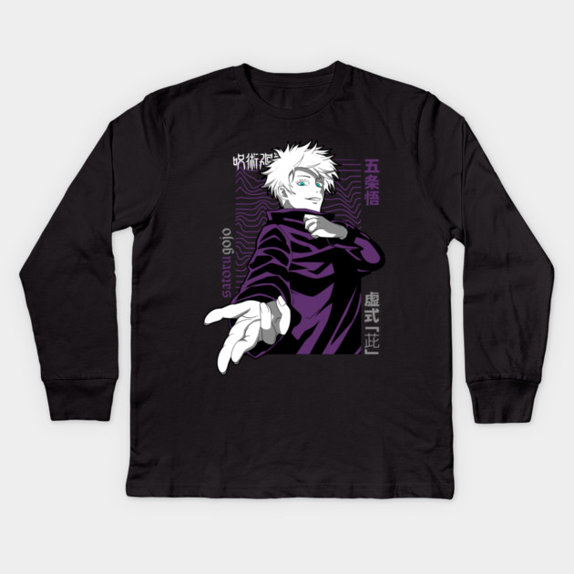 Jujutsu Kaisen Gojo Power Unleashed Kids Long Sleeve T-Shirt by Otaku Vibes