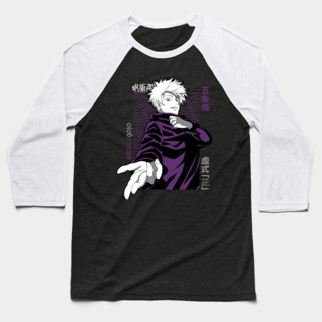 Jujutsu Kaisen Gojo Power Unleashed Baseball T-Shirt by Otaku Vibes