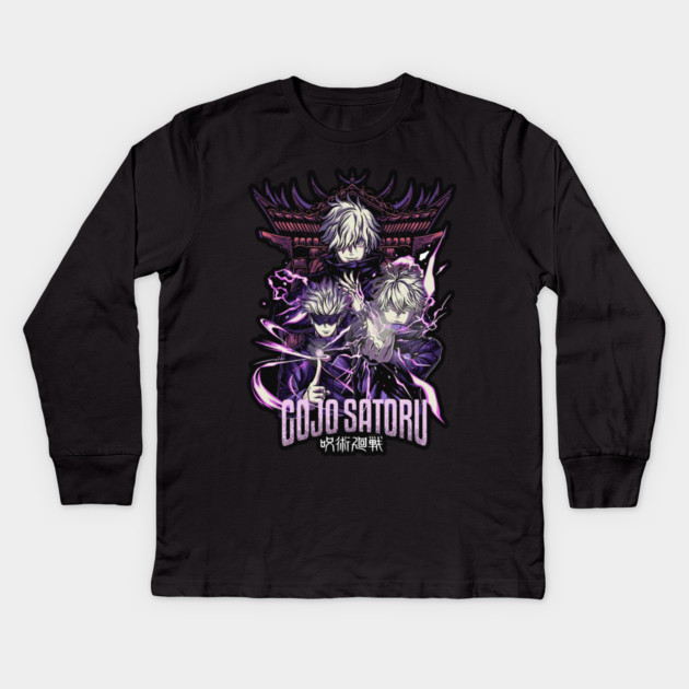 Jujutsu Kaisen Gojo Hollow Purple Attack Kids Long Sleeve T-Shirt by Otaku Vibes