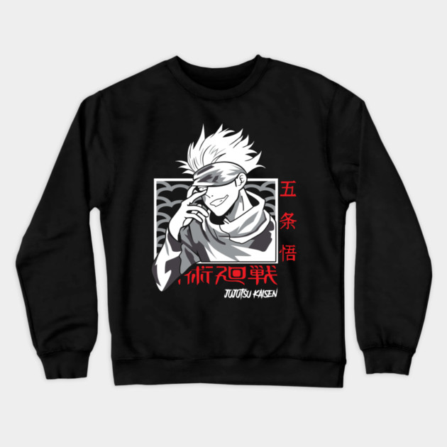 Jujutsu Kaisen Gojo Blindfold Off Moment Crewneck Sweatshirt by Otaku Vibes