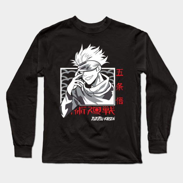 Jujutsu Kaisen Gojo Blindfold Off Moment Long Sleeve T-Shirt by Otaku Vibes