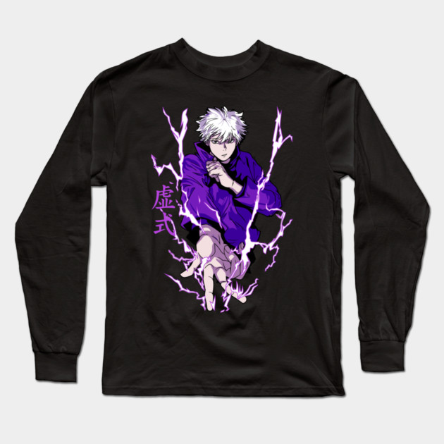 Jujutsu Kaisen Gojo in Battle Mode Art Long Sleeve T-Shirt by Otaku Vibes