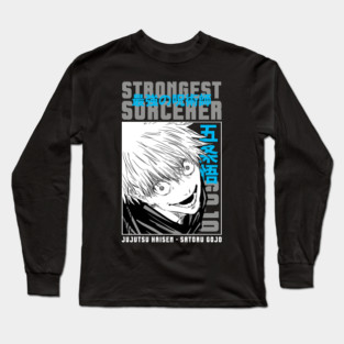 Jujutsu Kaisen Gojo Blue Glow Aura Art Long Sleeve T-Shirt