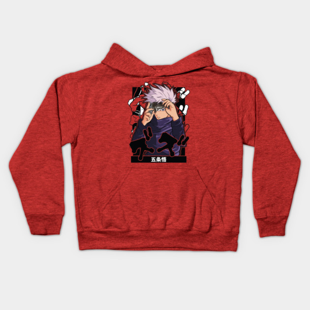 Jujutsu Kaisen - Gojo Blindfold Off Kids Hoodie by Otaku Vibes