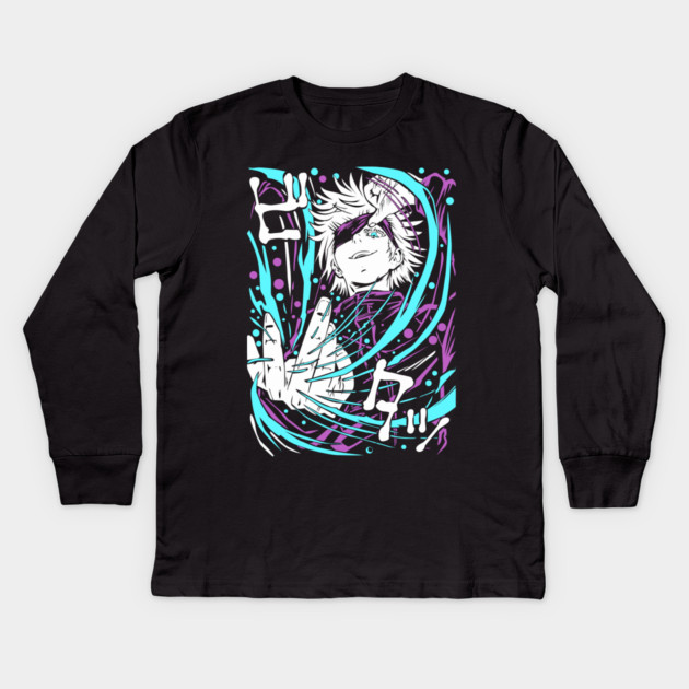 Satoru Gojo - Jujutsu Kaisen Anime Energy Burst Kids Long Sleeve T-Shirt by Otaku Vibes