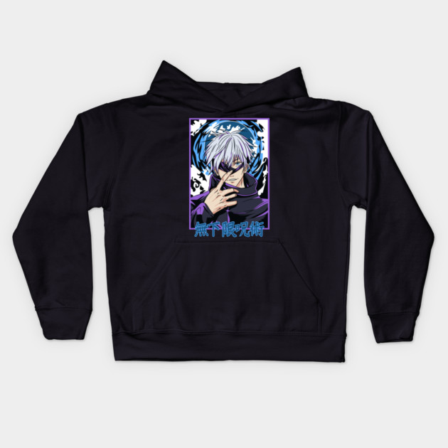 Jujutsu Kaisen Gojo Infinity Eyes Design Kids Hoodie by Otaku Vibes
