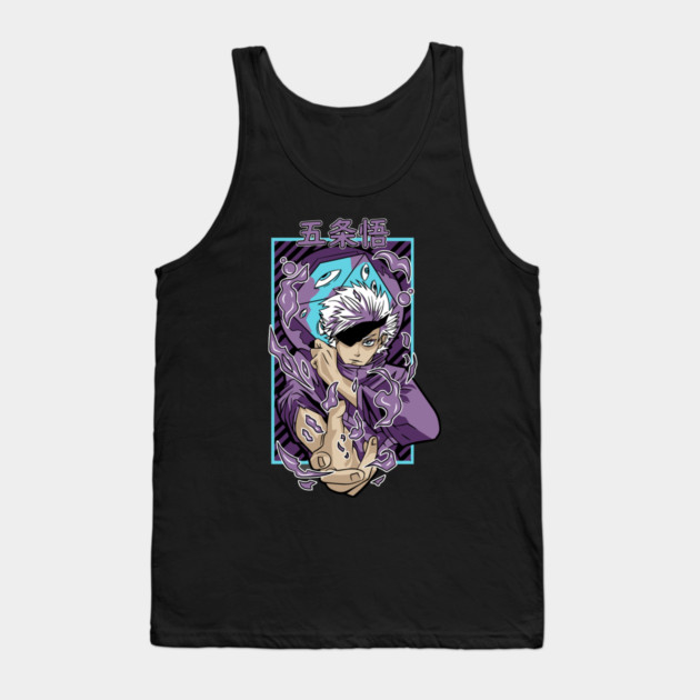Jujutsu Kaisen Gojo With Blindfold Cool Pose Tank Top by Otaku Vibes