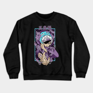 Jujutsu Kaisen Gojo With Blindfold Cool Pose Crewneck Sweatshirt