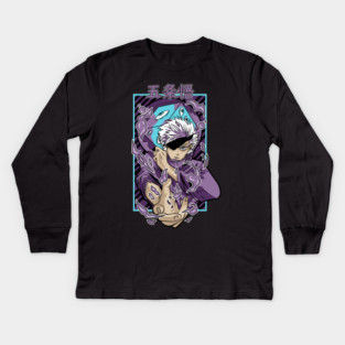 Jujutsu Kaisen Gojo With Blindfold Cool Pose Kids Long Sleeve T-Shirt