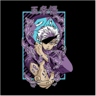 Jujutsu Kaisen Gojo With Blindfold Cool Pose Posters and Art