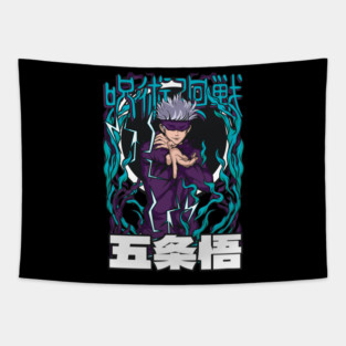 Jujutsu Kaisen Gojo Anime Energy Glow Tapestry