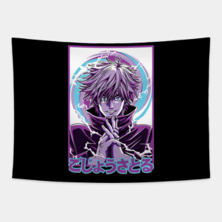 Jujutsu Kaisen Gojo Close-Up Power Stare Tapestry
