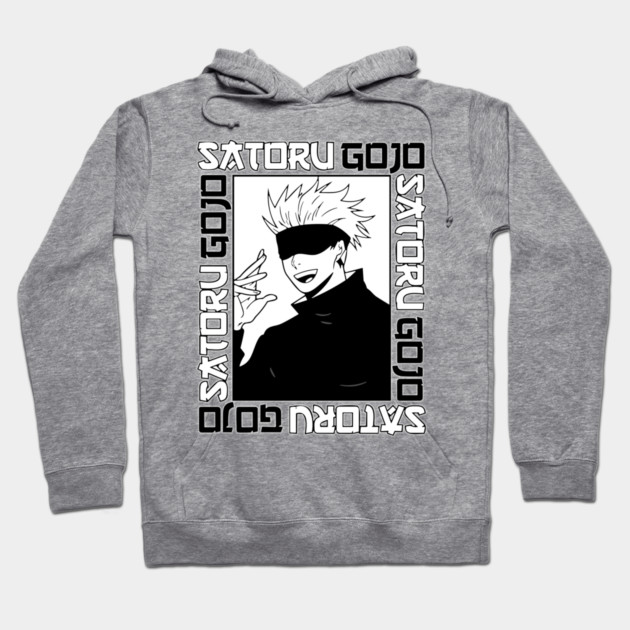 Jujutsu Kaisen Gojo Anime Black and White Hoodie by Otaku Vibes