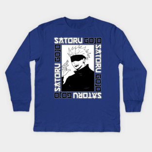 Jujutsu Kaisen Gojo Anime Black and White Kids Long Sleeve T-Shirt