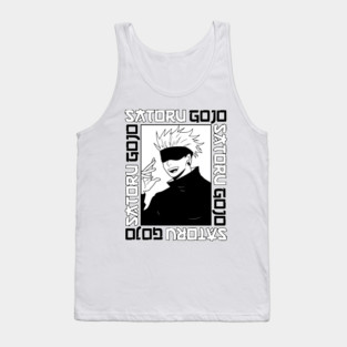 Jujutsu Kaisen Gojo Anime Black and White Tank Top