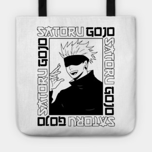 Jujutsu Kaisen Gojo Anime Black and White Tote
