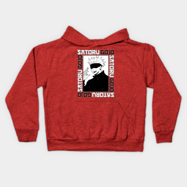 Jujutsu Kaisen Gojo Anime Black and White Kids Hoodie by Otaku Vibes