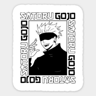 Jujutsu Kaisen Gojo Anime Black and White Magnet