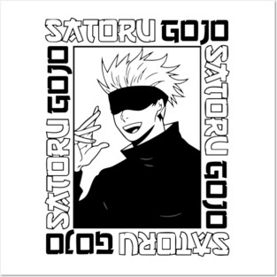 Jujutsu Kaisen Gojo Anime Black and White Posters and Art