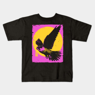 Soaring Hawk Japanese Art | Yellow Sun Ukiyo-e Style Kids T-Shirt
