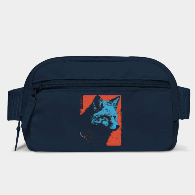 Sly Fox Japanese Art | Blue & Red Ukiyo-e Style by TuncGK