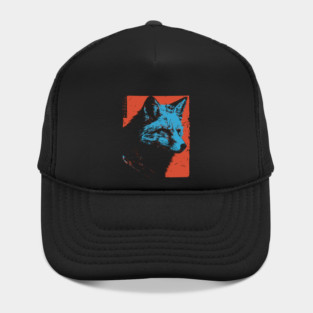 Sly Fox Japanese Art | Blue & Red Ukiyo-e Style Hat
