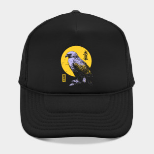 Flying Falcon Japanese Art | Pink & Yellow Ukiyo-e Style Hat