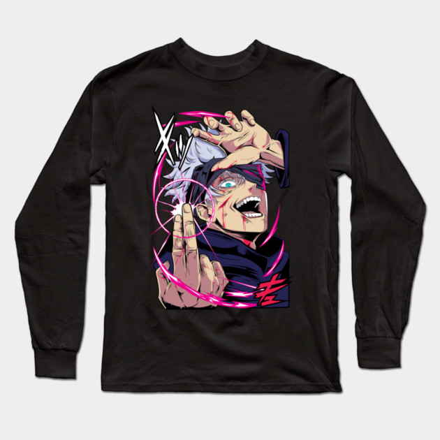 Jujutsu Kaisen Gojo Hollow Purple Attack Long Sleeve T-Shirt by Otaku Vibes