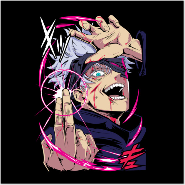 Jujutsu Kaisen Gojo Hollow Purple Attack Wall Art by Otaku Vibes