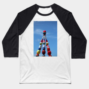 Colorful Buoy Tower Against Blue Sky Baseball T-Shirt