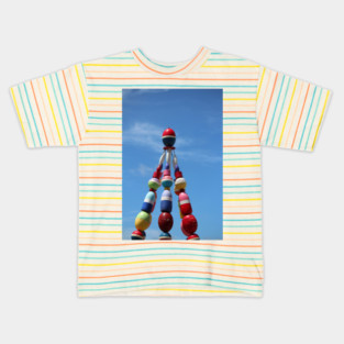 Colorful Buoy Tower Against Blue Sky Kids T-Shirt