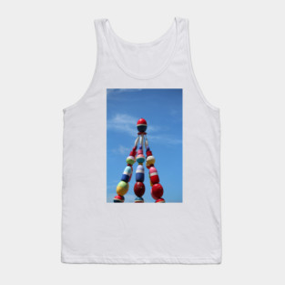 Colorful Buoy Tower Against Blue Sky Tank Top