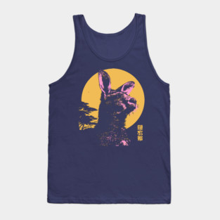 Bounding Kangaroo Japanese Art | Pink & Orange Ukiyo-e Style Tank Top