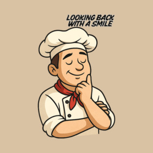 Chef Cartoon – Looking Back With a Smile – Nostalgic Chef Cartoon Design | Retro Cartoon | Pancake gift | Perfect Gift | Bake it, wear it… or gift it! 👕. T-Shirt
