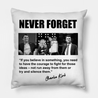 Charlie Kirk tribute 2 black FRONT DESIGN Pillow