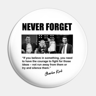 Charlie Kirk tribute 2 black FRONT DESIGN Pin