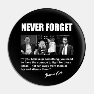 Charlie Kirk tribute 2 white FRONT DESIGN Pin