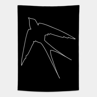 sparrow. lineart (white) Tapestry
