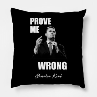 Charlie Kirk tribute 3 white FRONT DESIGN Pillow
