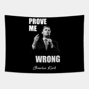 Charlie Kirk tribute 3 white FRONT DESIGN Tapestry