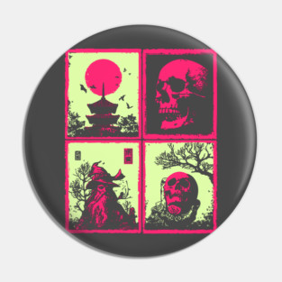 Neon Skull - Vaporwave Pastel Goth Halloween Pin