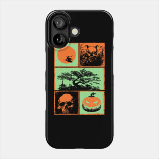 Japanese Halloween - Witch, Skull, and Jack-o-Lantern Phone Case