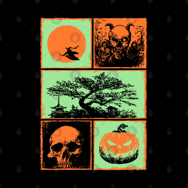 Japanese Halloween - Witch, Skull, and Jack-o-Lantern by TuncGK