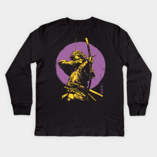 Samurai Archer - Japanese Kyudo Master Kids Long Sleeve T-Shirt