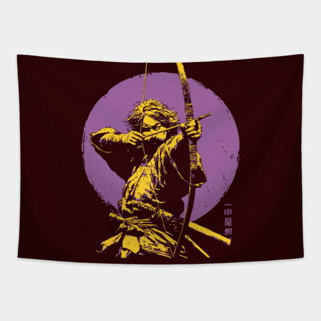 Samurai Archer - Japanese Kyudo Master Tapestry by TuncGK